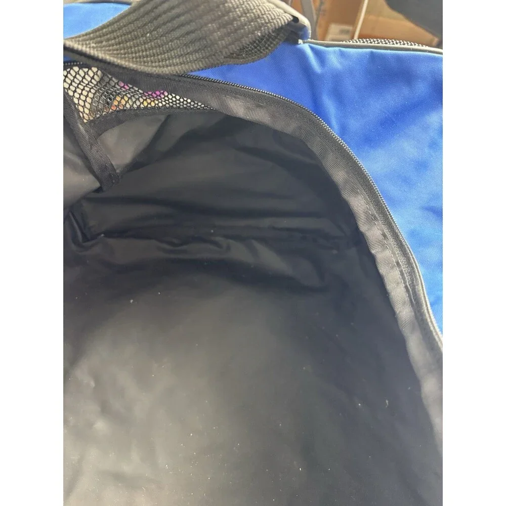 VTG 90s Y2K Nike Swoosh Metal Zipper Gym Bag Crossbody Handles Blue/Black Nylon